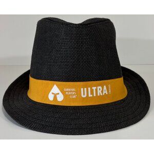 Carnival Cruises Players Club Ultra 100% Paper Fedora Hat Grey Orange White B